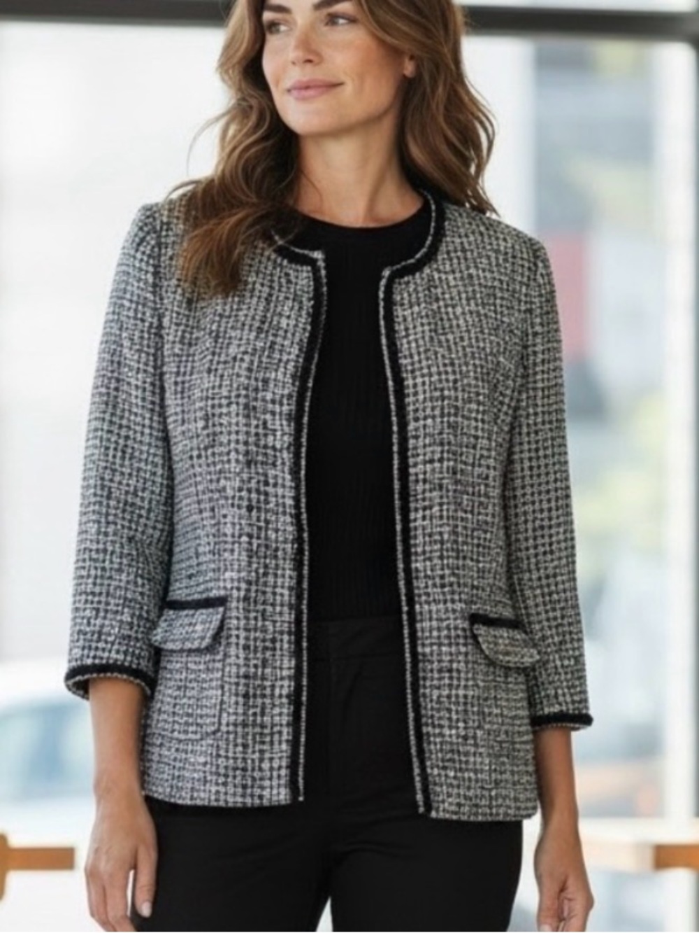 Elementz Black and White Tweed Jacket